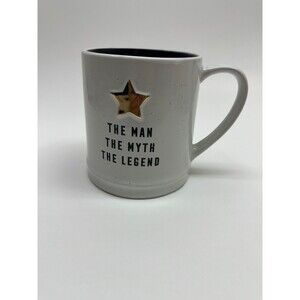 The Man The Myth The Legend Coffee Mug Gold Star White Black Ceramic Gift
